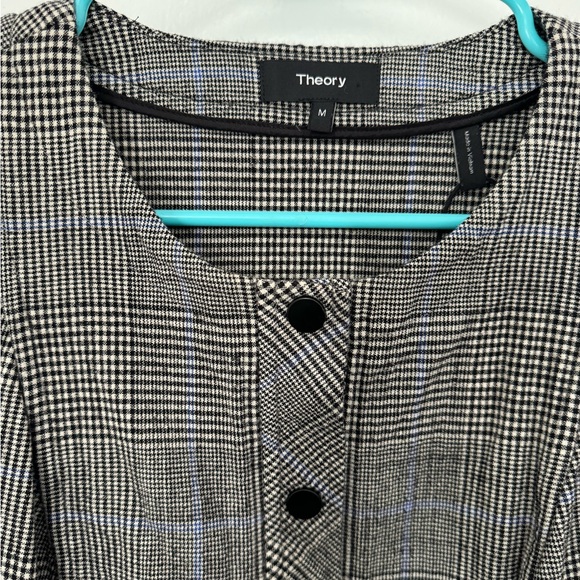 Theory Wool Houndstooth Plaid Dress Size M - Picture 3 of 5